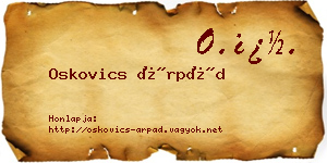 Oskovics Árpád névjegykártya